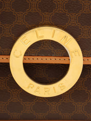 マカダムパターンロゴプレートショルダーバッグ ブラウン