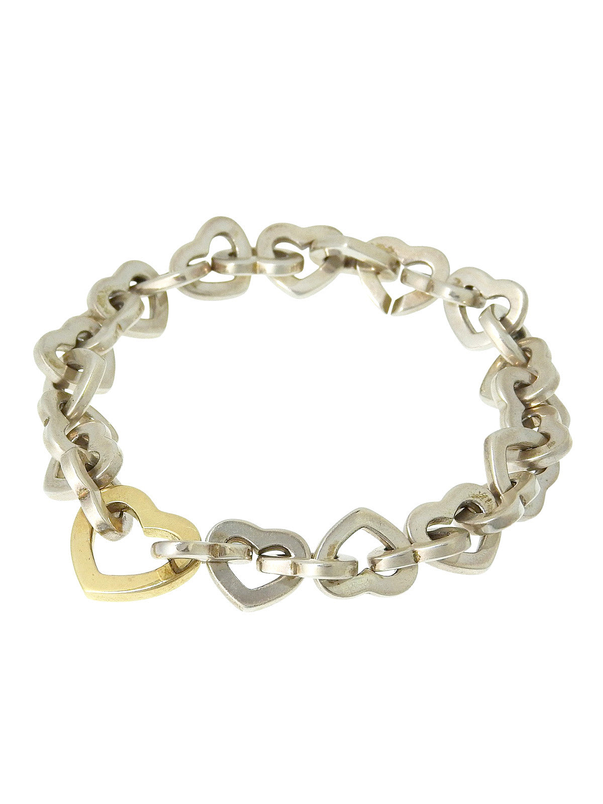 18K 925 Heart Ring Bracelet Silver/Gold