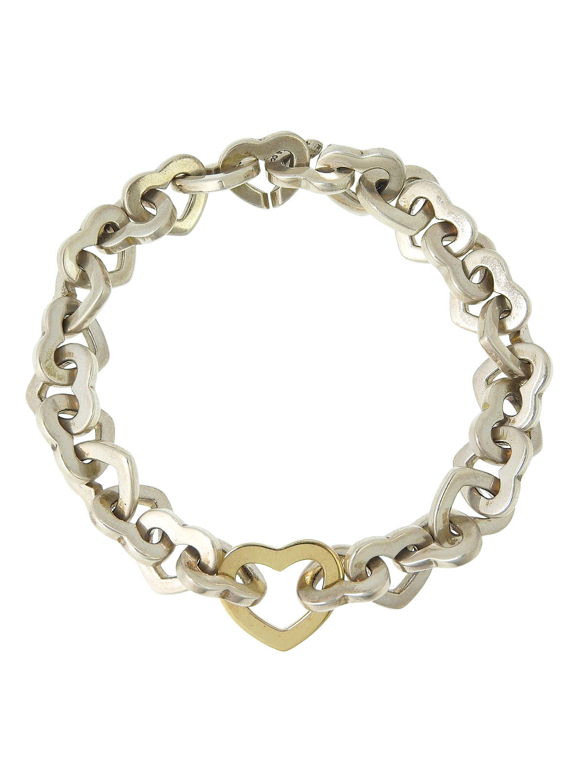 18K 925 Heart Ring Bracelet Silver/Gold