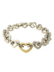 18K 925 Heart Ring Bracelet Silver/Gold