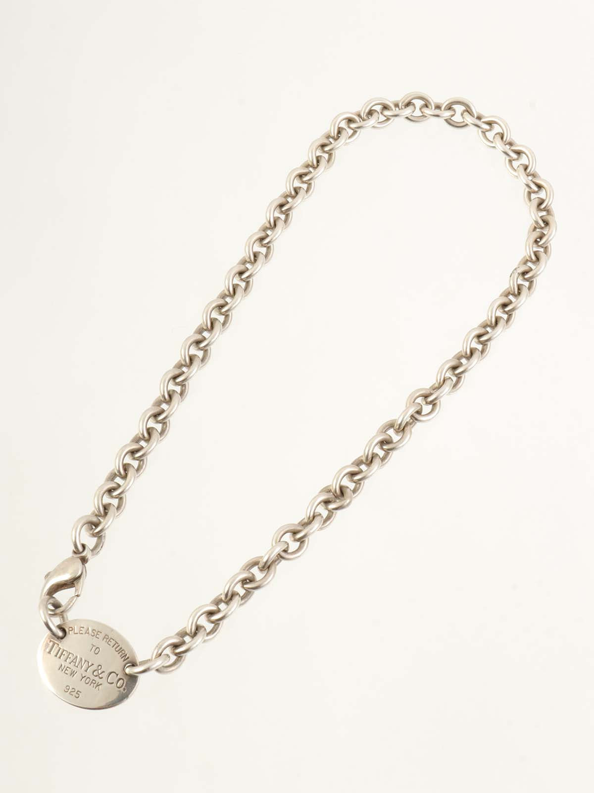 925 Return to Tiffany Round Tag Necklace Silver