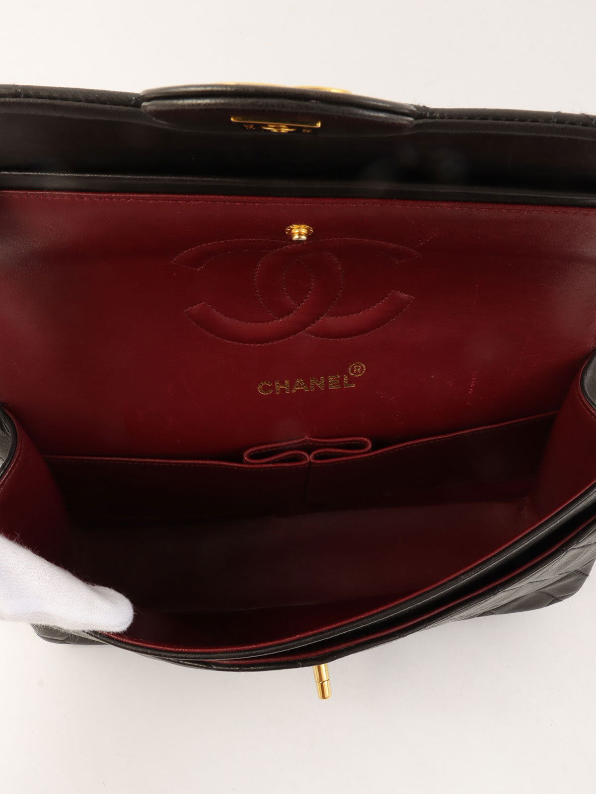 1995年頃製 クラシックフラップチェーンバッグ25cm ブラック