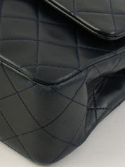 1990年頃製 クラシックフラップチェーンバッグ23cm ネイビー