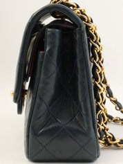 1990年頃製 クラシックフラップチェーンバッグ23cm ネイビー