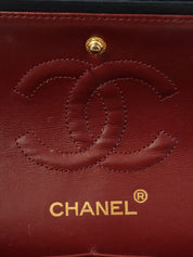 1990年頃製 クラシックフラップチェーンバッグ23cm ネイビー