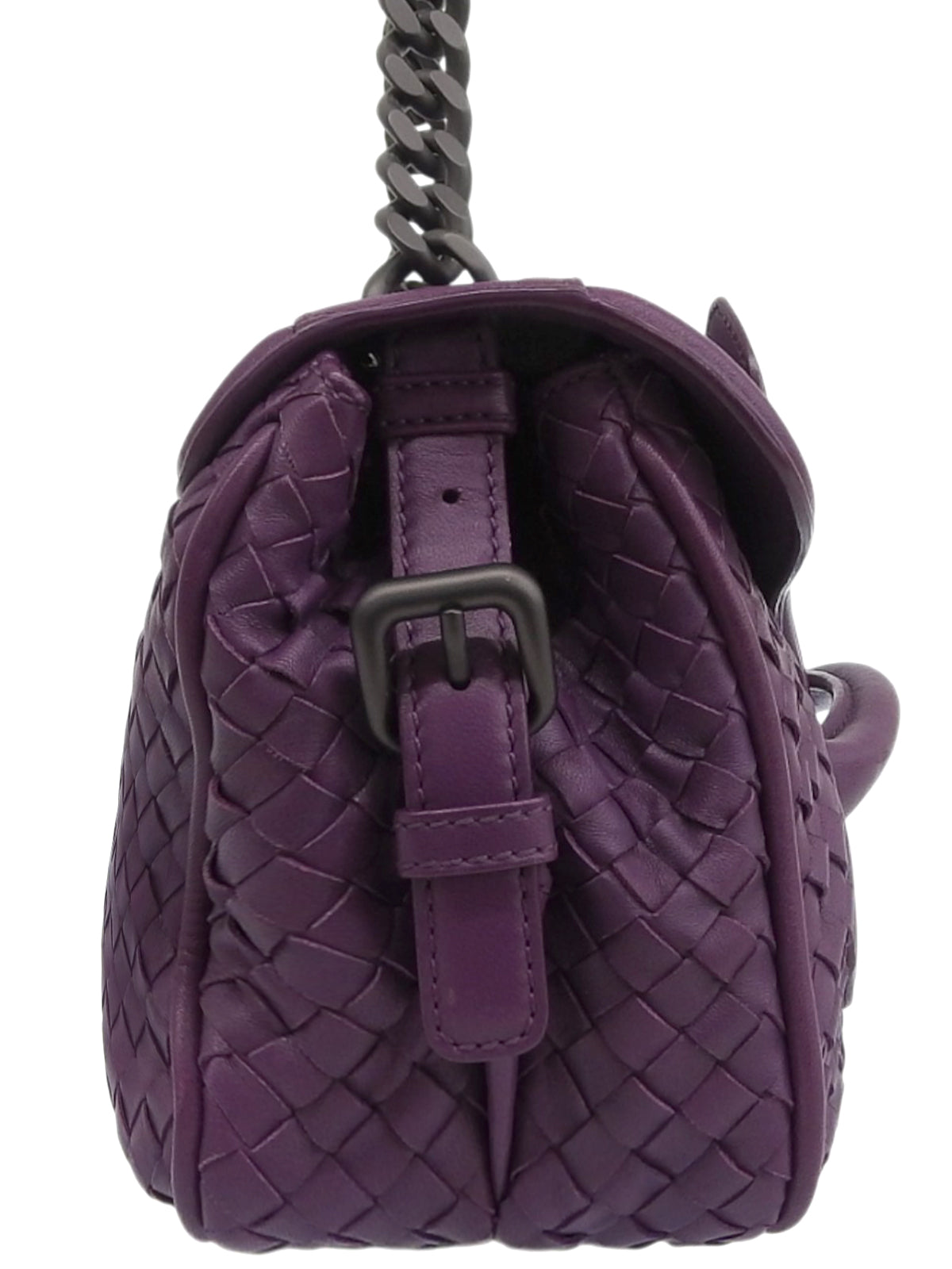 Purple Intrecciato Shoulder Bag