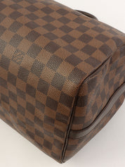 2015 年 Damier Speedy Bandouliere 35 棕色帆布帆布