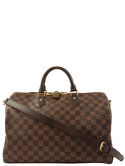 2015 年 Damier Speedy Bandouliere 35 棕色帆布帆布