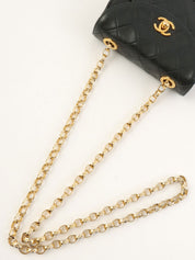 1992年頃製 マトラッセステッチCCターンロックビジューチェーンバッグミニ ブラック