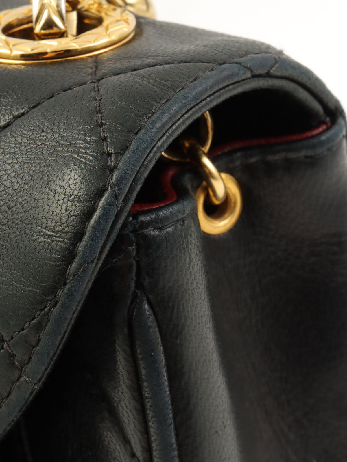 1992年頃製 マトラッセステッチCCターンロックビジューチェーンバッグミニ ブラック