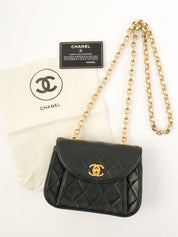 1992年頃製 マトラッセステッチCCターンロックビジューチェーンバッグミニ ブラック