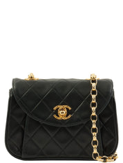 1992年頃製 マトラッセステッチCCターンロックビジューチェーンバッグミニ ブラック