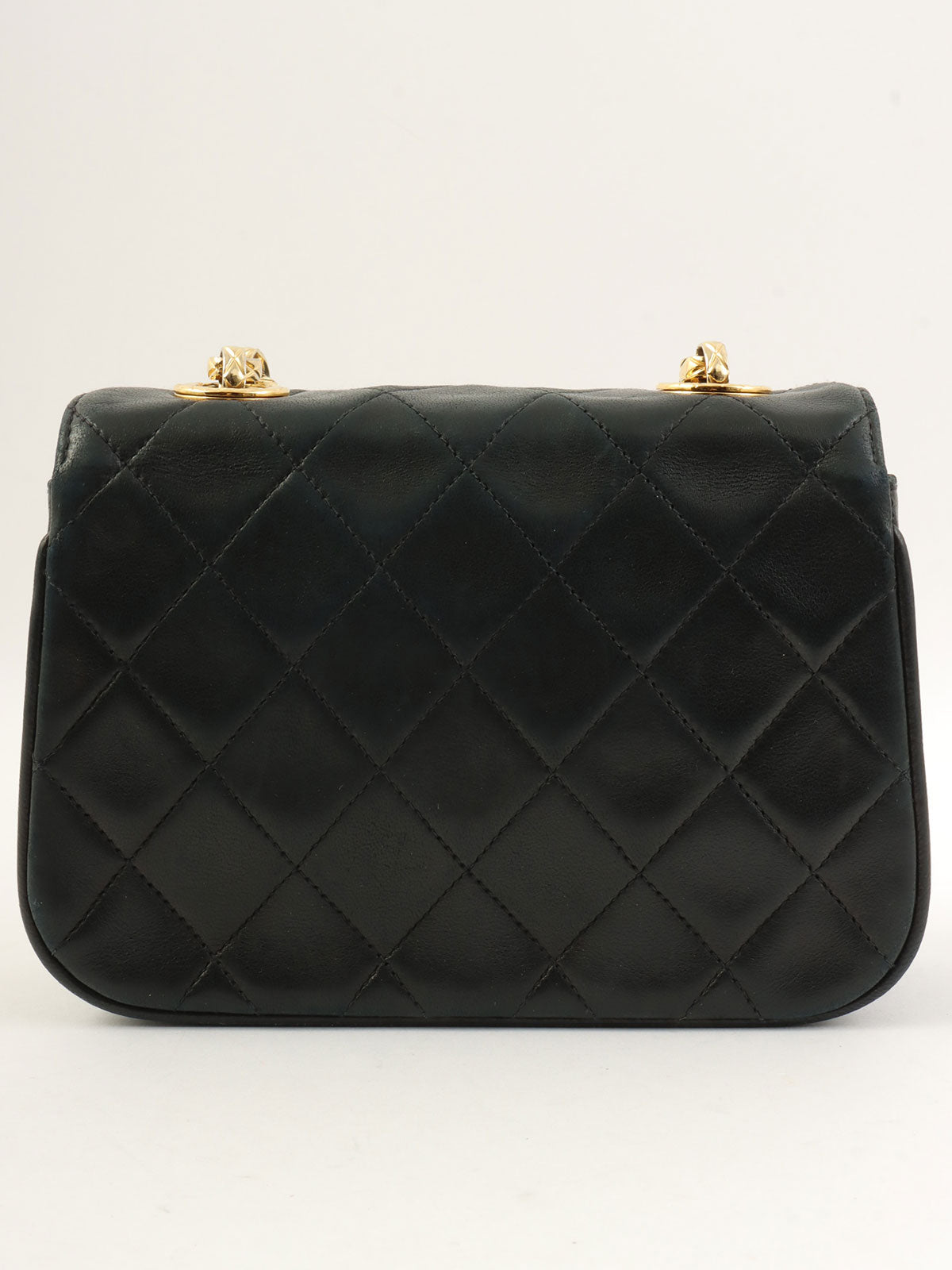 1992年頃製 マトラッセステッチCCターンロックビジューチェーンバッグミニ ブラック