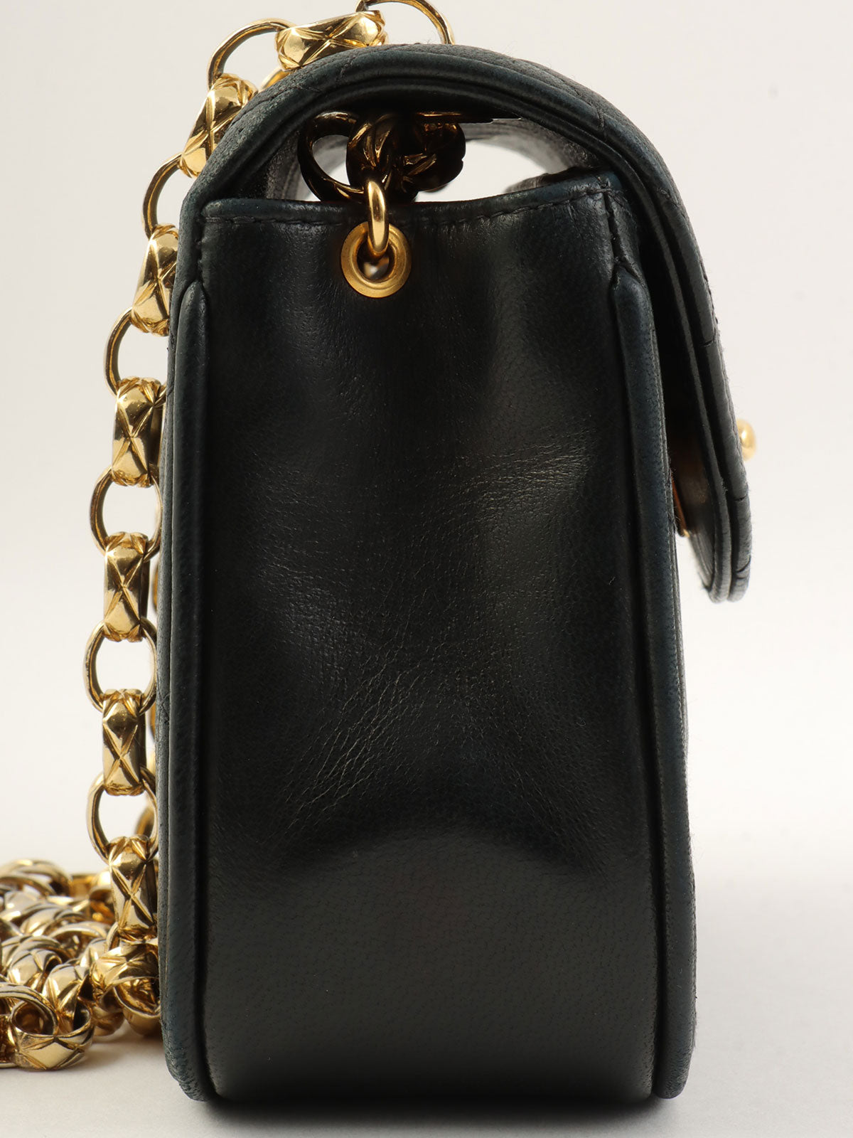 1992年頃製 マトラッセステッチCCターンロックビジューチェーンバッグミニ ブラック