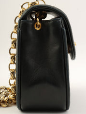 1992年頃製 マトラッセステッチCCターンロックビジューチェーンバッグミニ ブラック