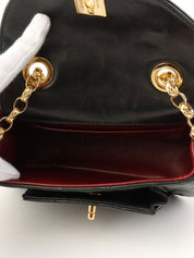 1992年頃製 マトラッセステッチCCターンロックビジューチェーンバッグミニ ブラック