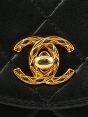 1992年頃製 マトラッセステッチCCターンロックビジューチェーンバッグミニ ブラック