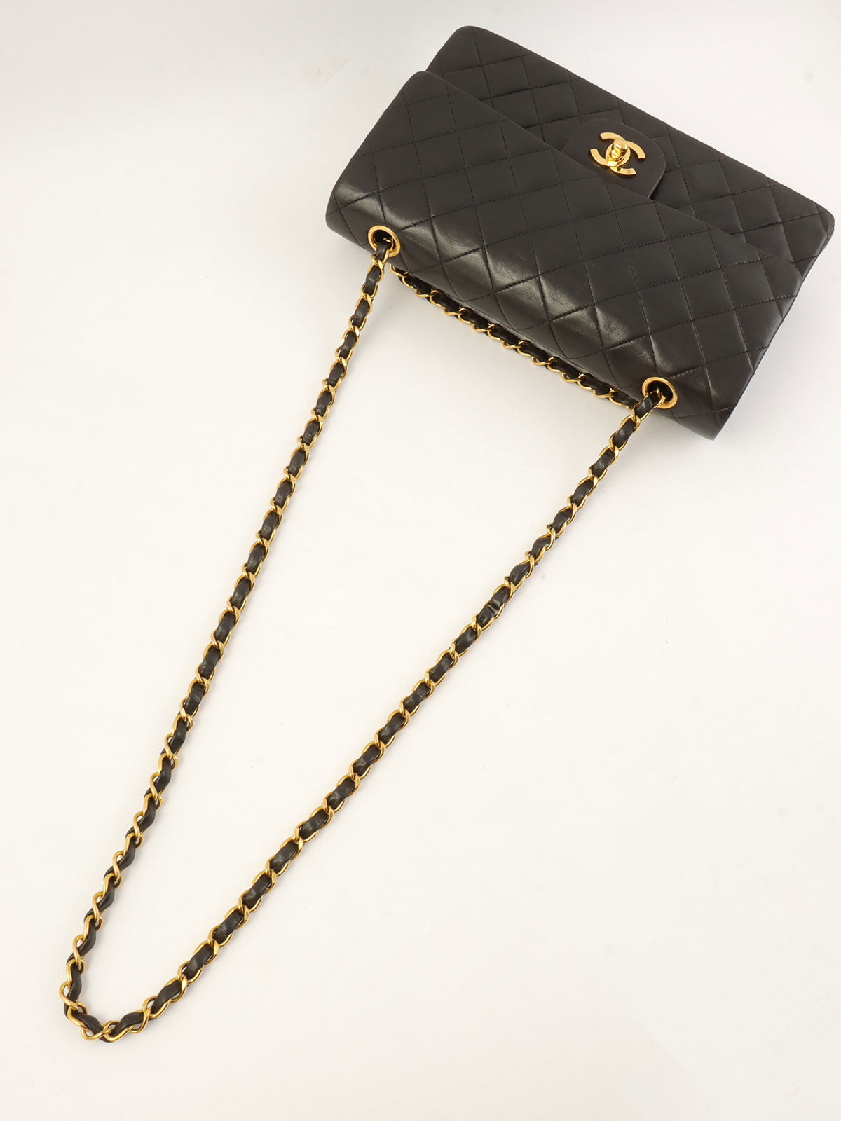 1995年頃製 クラシックフラップチェーンバッグ25cm ブラック