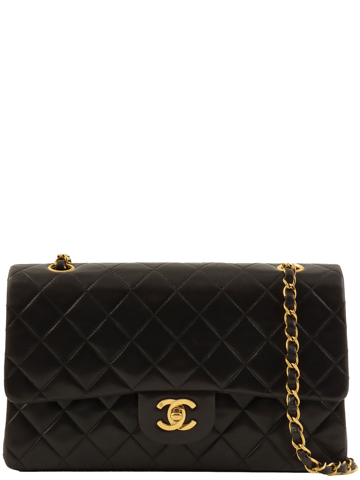 1995年頃製 クラシックフラップチェーンバッグ25cm ブラック