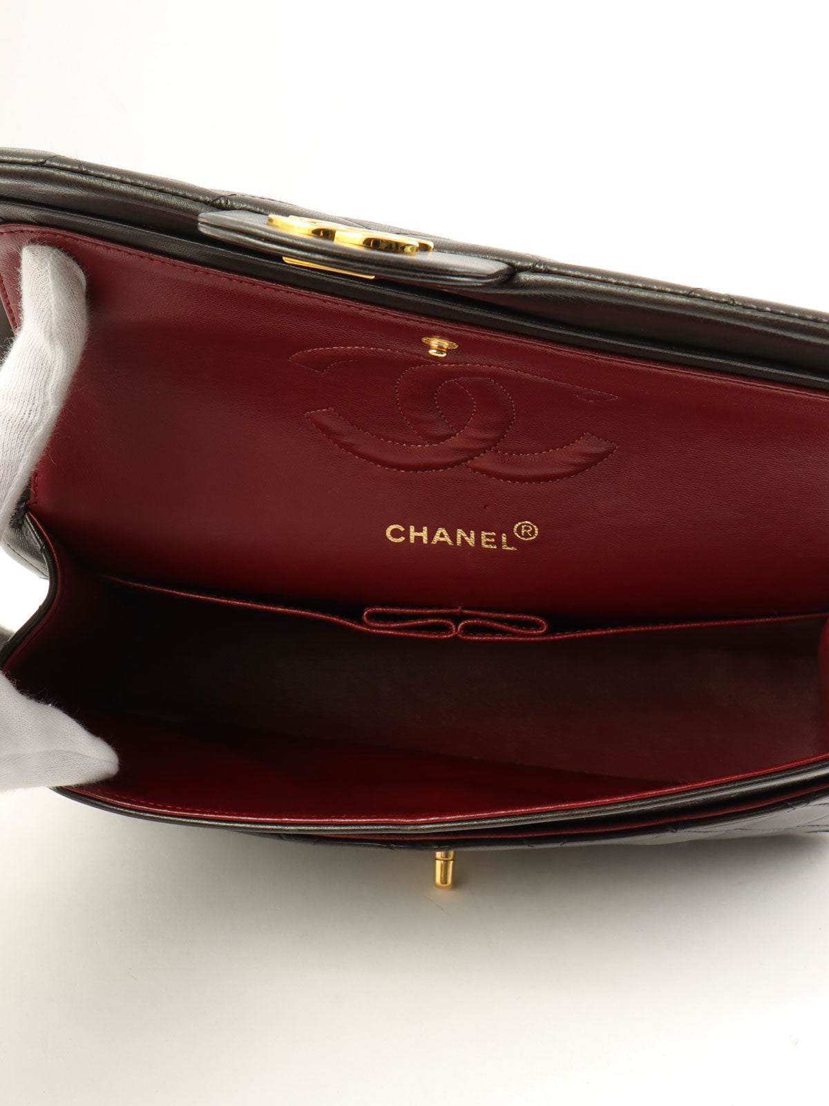 1995年頃製 クラシックフラップチェーンバッグ25cm ブラック