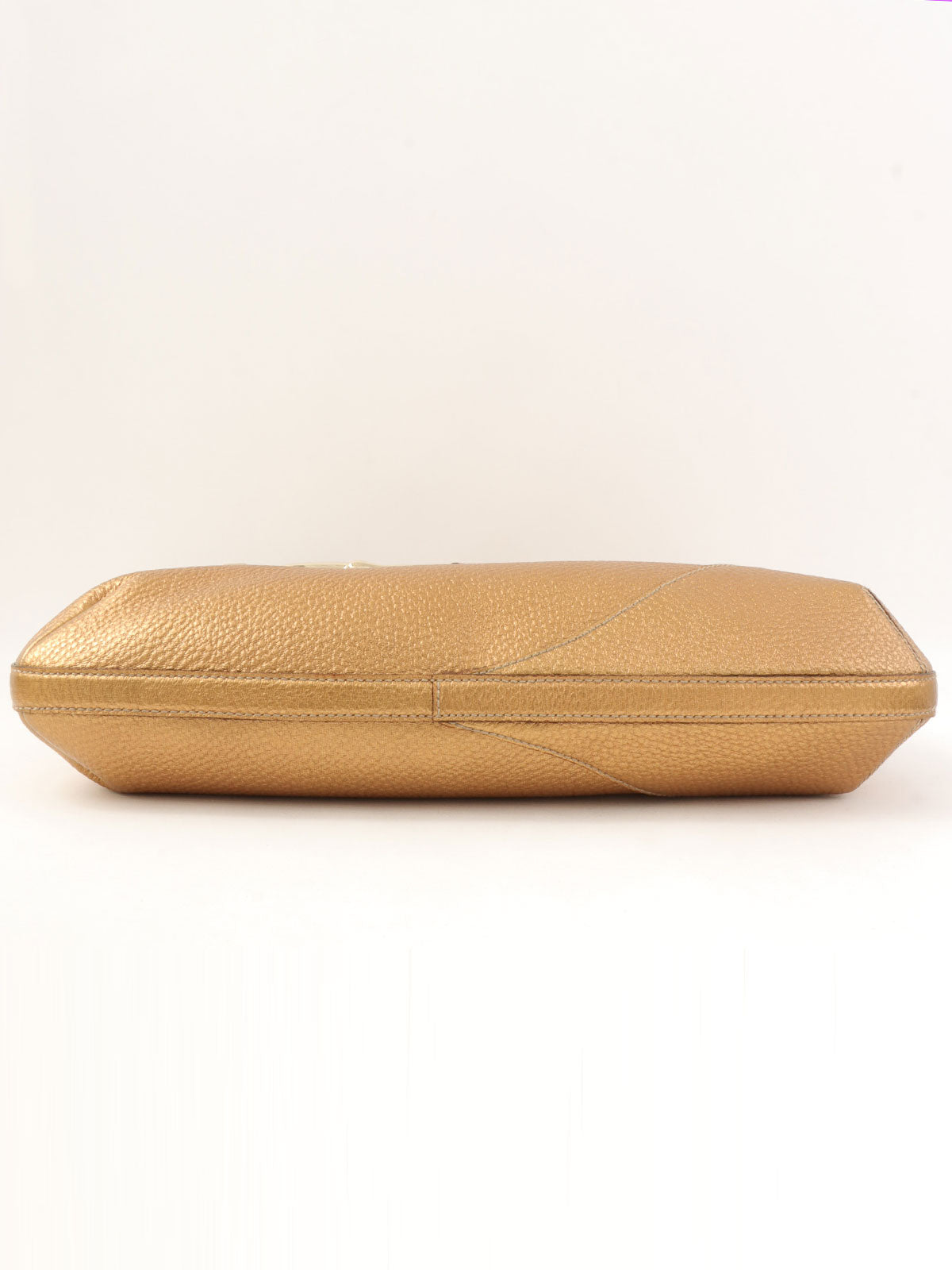 Horsebit Plate Shoulder Bag Gold