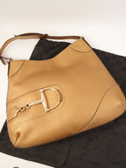 Horsebit Plate Shoulder Bag Gold