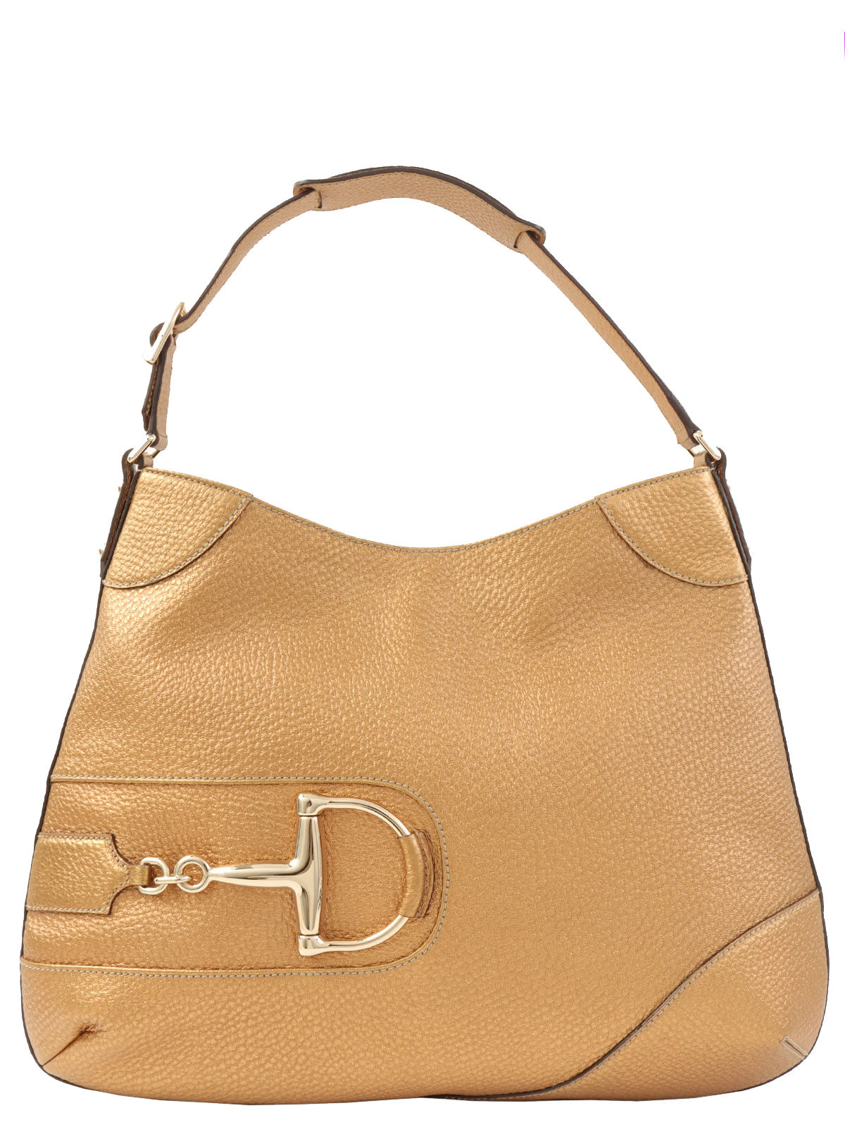 Horsebit Plate Shoulder Bag Gold
