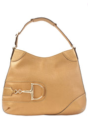 Horsebit Plate Shoulder Bag Gold