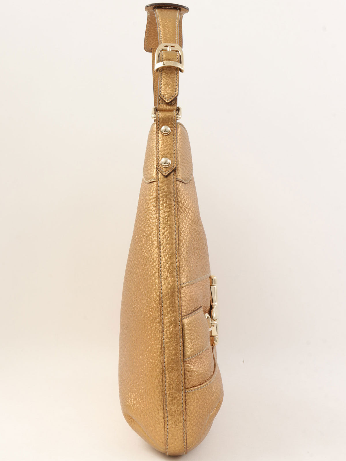 Horsebit Plate Shoulder Bag Gold