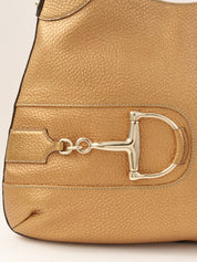Horsebit Plate Shoulder Bag Gold