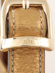 Horsebit Plate Shoulder Bag Gold