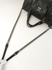 2015 CC Mark Matelasse Stitch 2-Way Boston Bag, Black