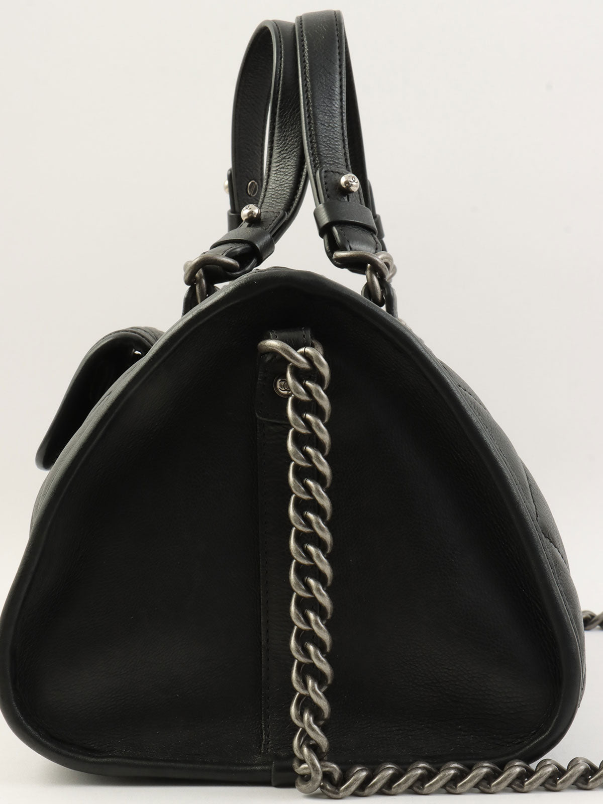 2015 CC Mark Matelasse Stitch 2-Way Boston Bag, Black