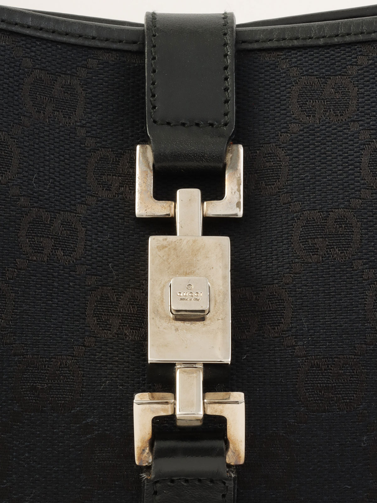 Canvas GG Jackie One-Shoulder Bag in Black