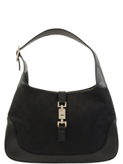 Canvas GG Jackie One-Shoulder Bag in Black