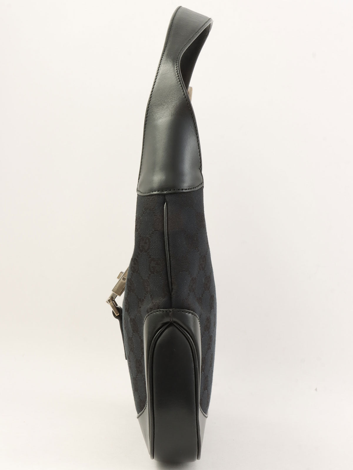 Canvas GG Jackie One-Shoulder Bag in Black