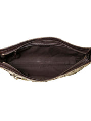 帆布 GG 图案雪莉线马衔扣单肩包，米色