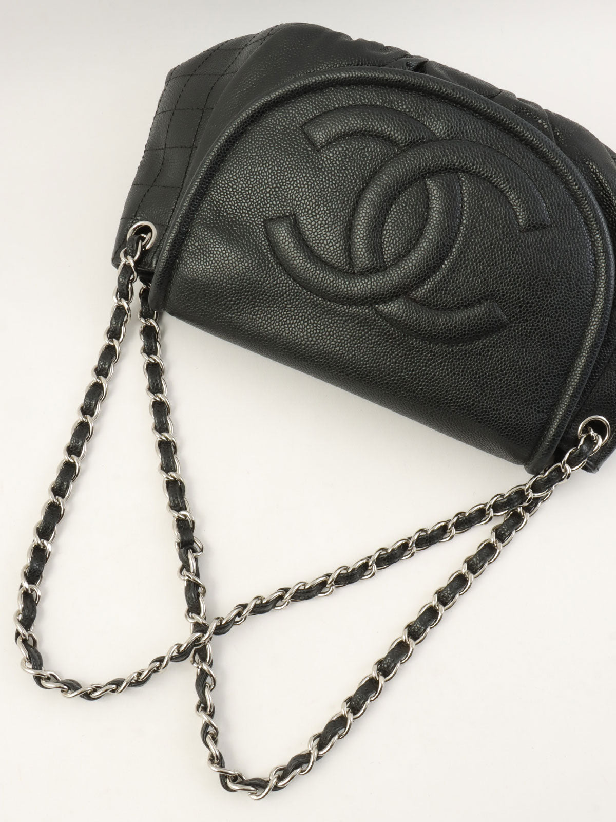 2011 CC Mark 半月形链条单肩包 黑色