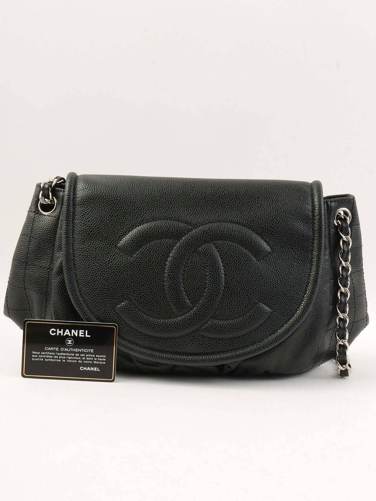 2011 CC Mark 半月形链条单肩包 黑色