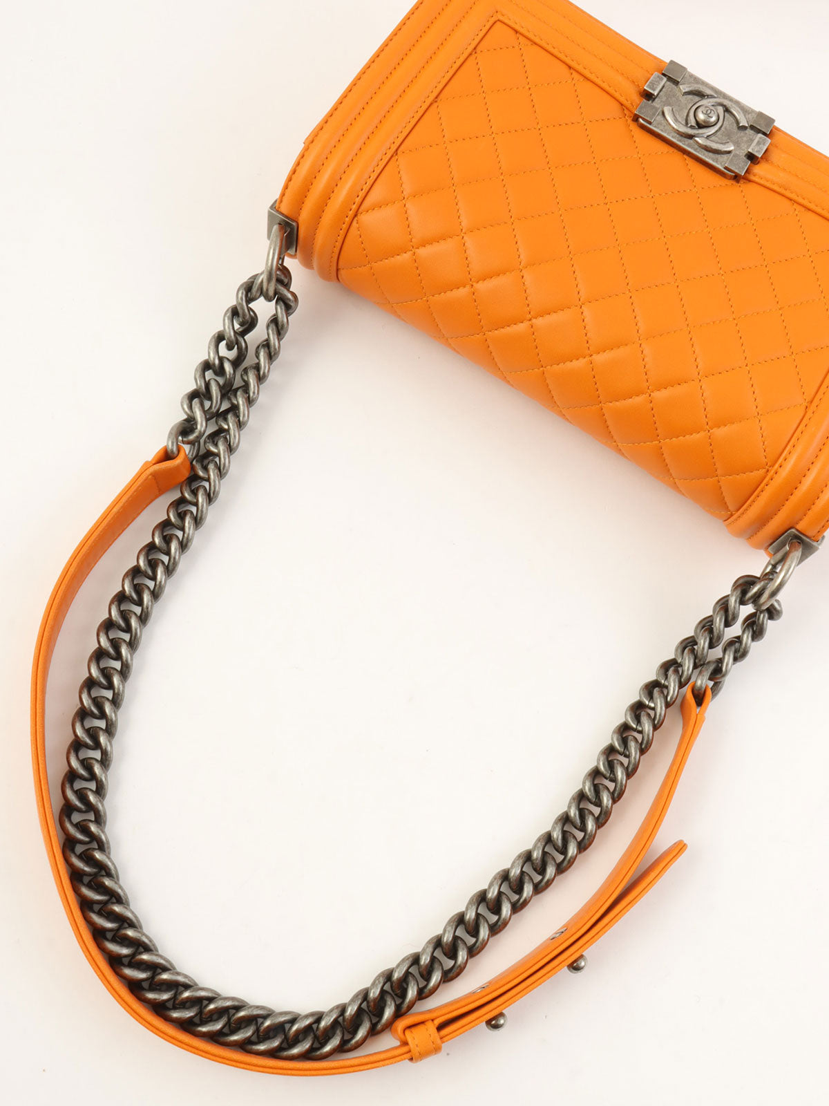 2014年頃製 ボーイシャネルチェーンショルダーバッグ オレンジ