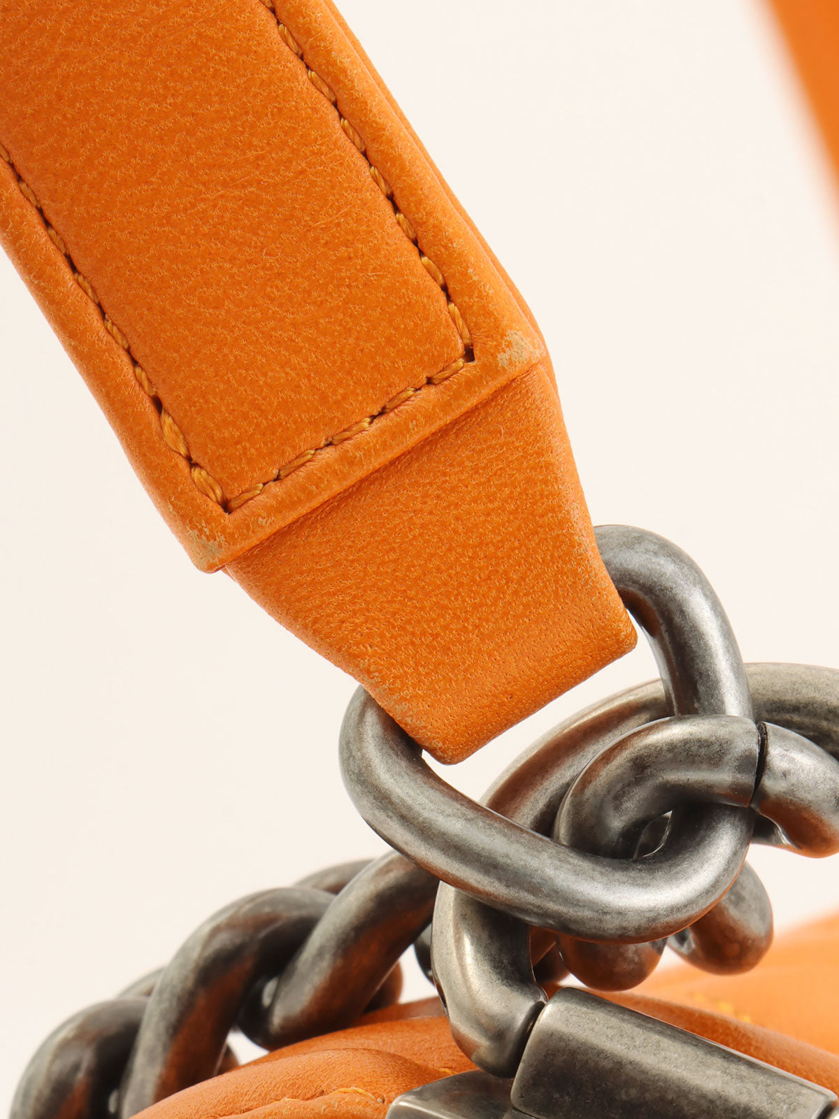 2014年頃製 ボーイシャネルチェーンショルダーバッグ オレンジ