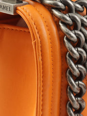 2014年頃製 ボーイシャネルチェーンショルダーバッグ オレンジ