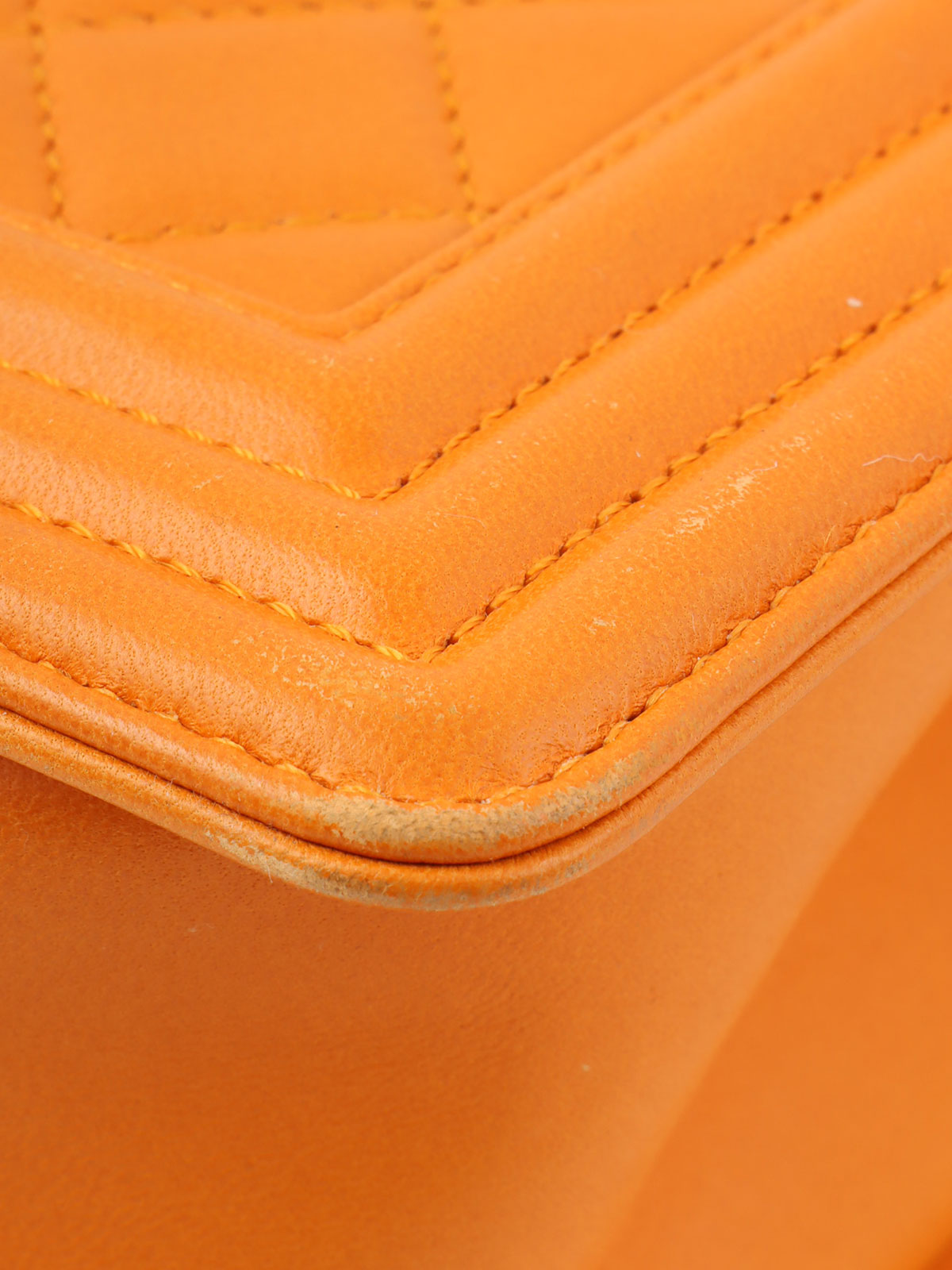 2014年頃製 ボーイシャネルチェーンショルダーバッグ オレンジ