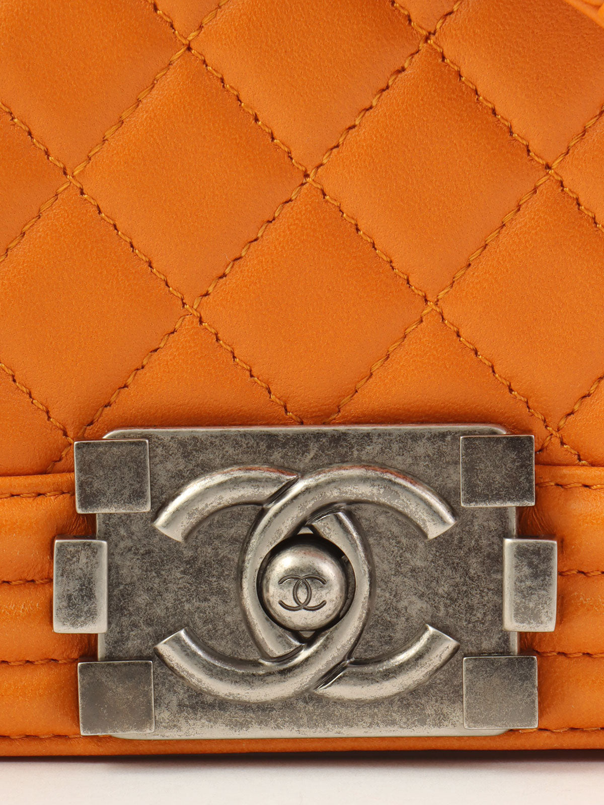 2014年頃製 ボーイシャネルチェーンショルダーバッグ オレンジ