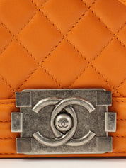 2014年頃製 ボーイシャネルチェーンショルダーバッグ オレンジ