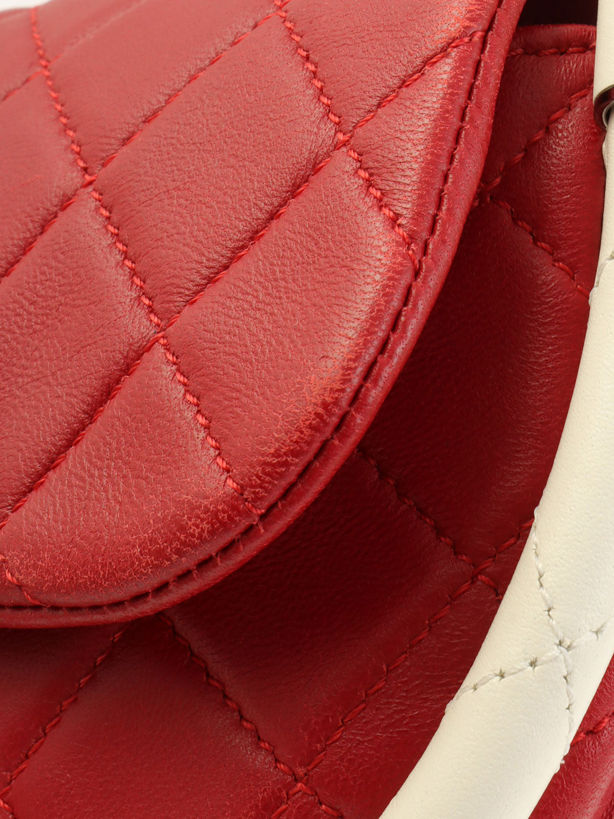 2014年頃製 マトラッセフラフープハンドバッグミニ レッド/ホワイト