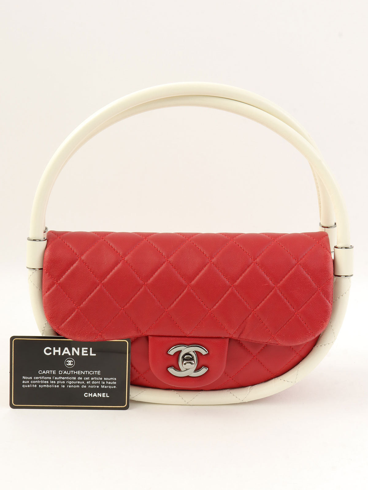 2014年頃製 マトラッセフラフープハンドバッグミニ レッド/ホワイト