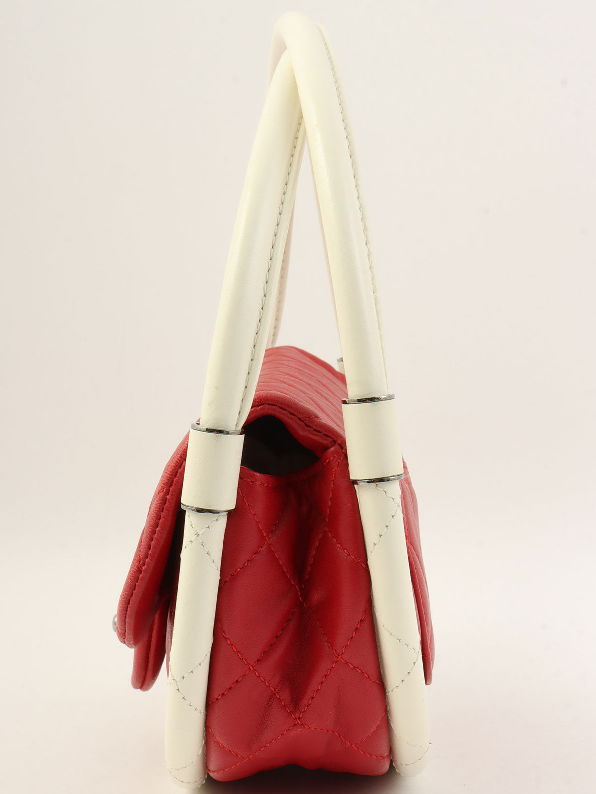 2014年頃製 マトラッセフラフープハンドバッグミニ レッド/ホワイト