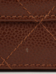 1998年鱼子酱皮CC旋扣链条单肩包，棕色