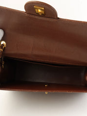 1998年鱼子酱皮CC旋扣链条单肩包，棕色